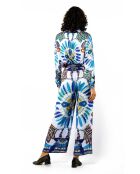 Pantalon droit imprimé Athena bleu