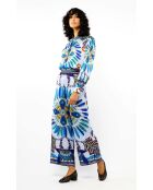 Pantalon droit imprimé Athena bleu