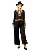 Pantalon droit à motifs Tina noir