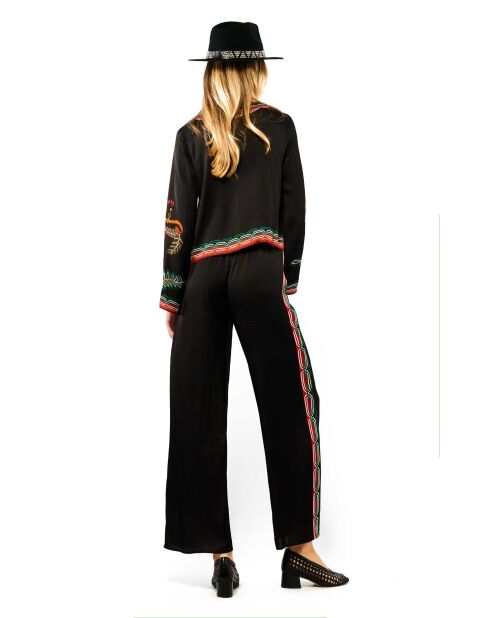 Pantalon droit à motifs Tina noir