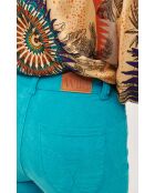 Pantalon flare en velours côtelé Victoria turquoise