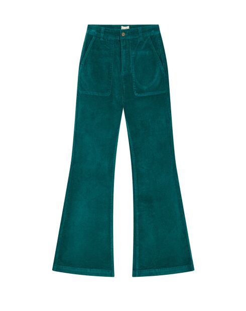 Pantalon bootcut velours côtelé Elisabeth bleu