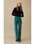 Pantalon bootcut velours côtelé Elisabeth bleu