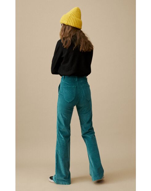 Pantalon bootcut velours côtelé Elisabeth bleu