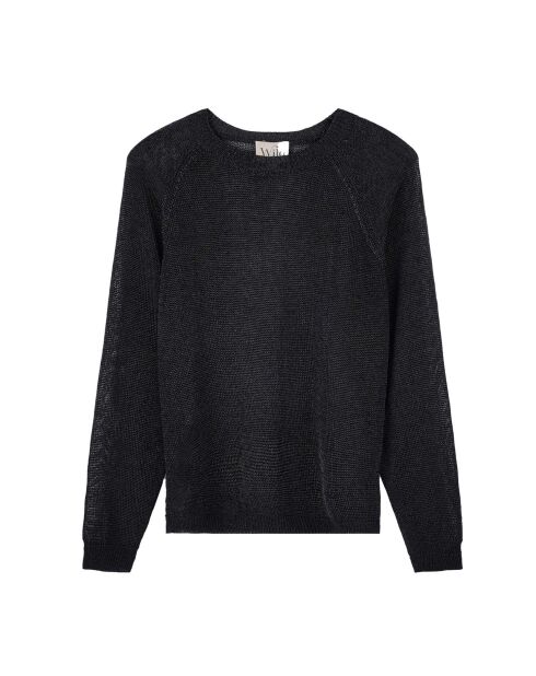 Pull manches longues col rond Romy noir
