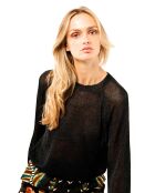 Pull manches longues col rond Romy noir
