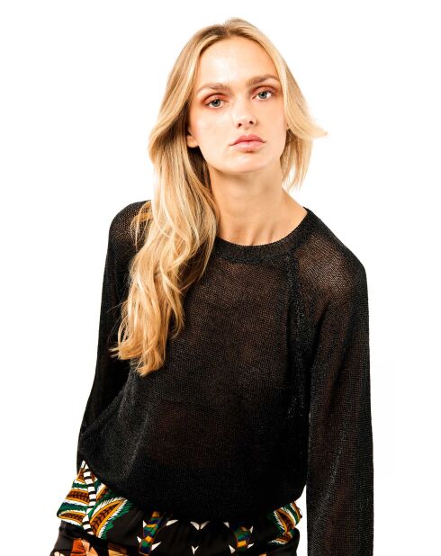 Pull manches longues col rond Romy noir