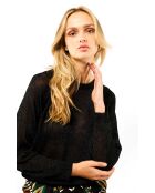 Pull manches longues col rond Romy noir
