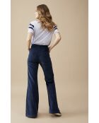 Pantalon bootcut velours côtelé Elisabeth bleu