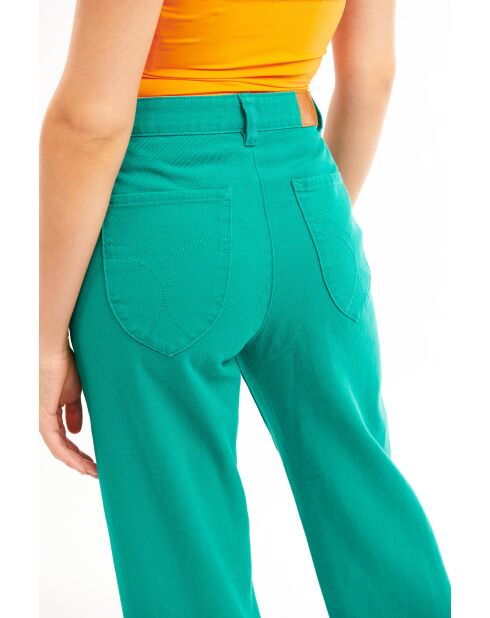 Pantalon jean large rétro Henry vert