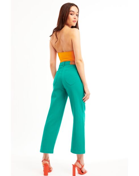 Pantalon jean large rétro Henry vert