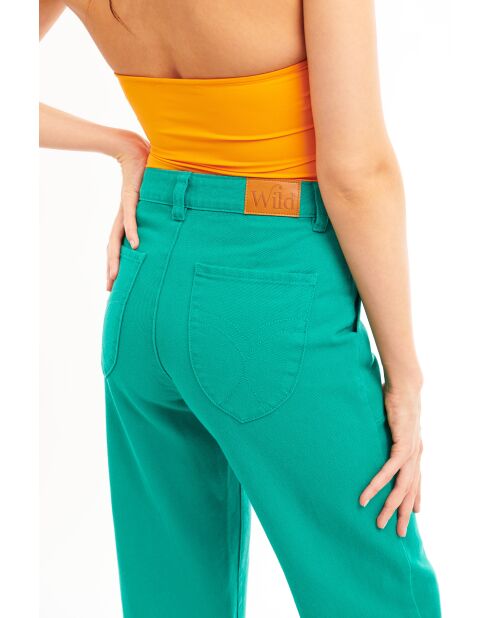Pantalon jean large rétro Henry vert