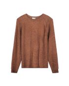 Pull manches longues col rond Romy orange