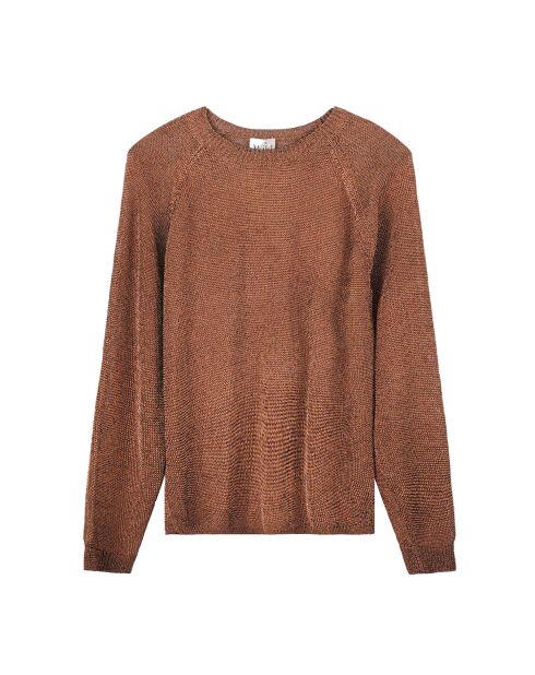 Pull manches longues col rond Romy orange