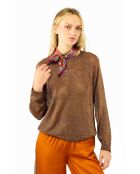 Pull manches longues col rond Romy orange