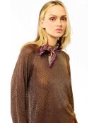 Pull manches longues col rond Romy orange