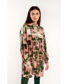 Robe midi manches longues à motifs Jaya beige