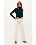 Pantalon droit en velours côtelé William blanc