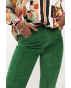 Pantalon flare en velours côtelé Victoria vert