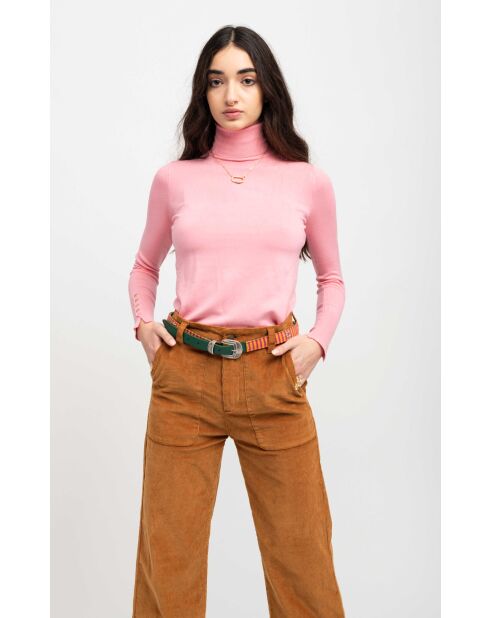 Pantalon droit en velours côtelé William camel