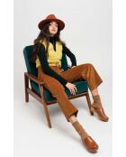 Pantalon droit en velours côtelé William camel