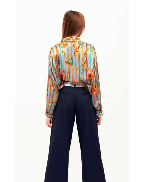 Pantalon à pinces  large Kate bleu