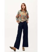 Pantalon à pinces  large Kate bleu