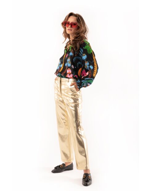 Pantalon métallisé Charles doré