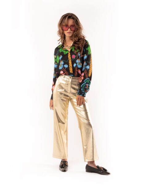 Pantalon métallisé Charles doré