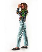 Pantalon métallisé Charles bleu