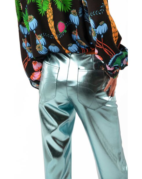 Pantalon métallisé Charles bleu