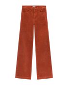 Pantalon flare en velours côtelé Victoria marron