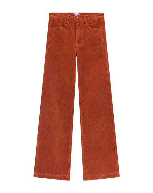 Pantalon flare en velours côtelé Victoria marron