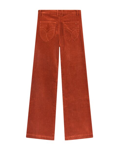 Pantalon flare en velours côtelé Victoria marron