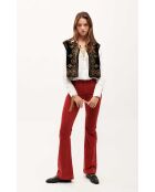 Pantalon flare en velours côtelé Victoria marron