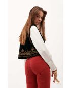 Pantalon flare en velours côtelé Victoria marron