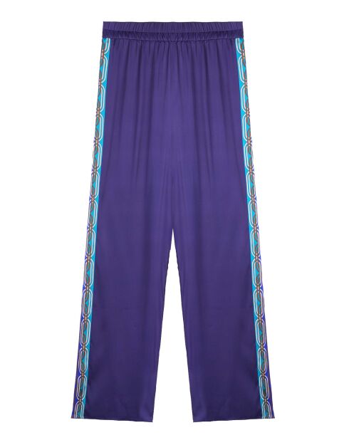 Pantalon droit à motifs Tina bleu