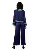 Pantalon droit à motifs Tina bleu