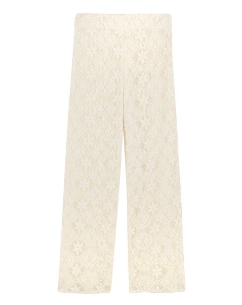 Pantalon léger crochet dentelle Kayle blanc
