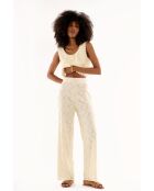 Pantalon léger crochet dentelle Kayle blanc