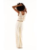 Pantalon léger crochet dentelle Kayle blanc