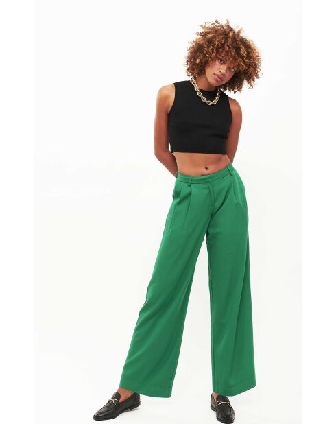 Pantalon à pinces  large Kate vert