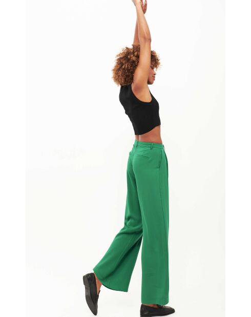 Pantalon à pinces  large Kate vert