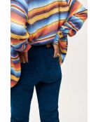 Pantalon flare en velours côtelé Victoria bleu