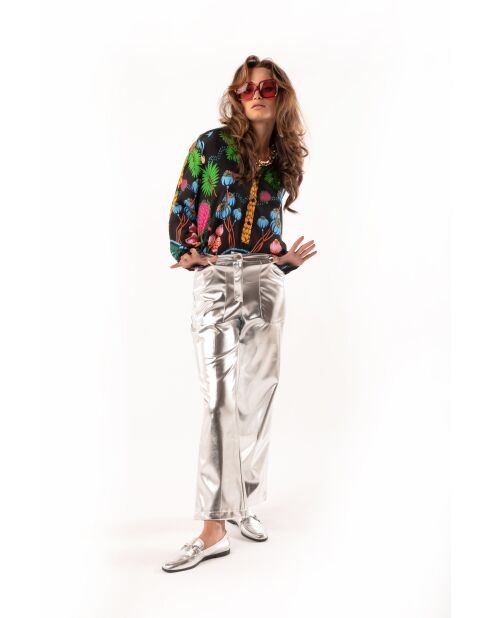 Pantalon métallisé Charles argenté