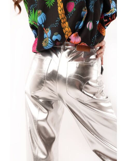 Pantalon métallisé Charles argenté