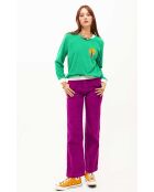 Pantalon droit en velours côtelé William rose