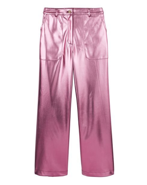 Pantalon métallisé Charles rose