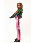 Pantalon métallisé Charles rose