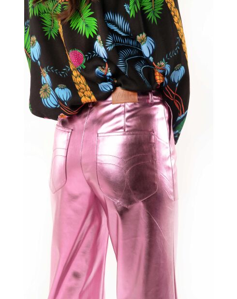 Pantalon métallisé Charles rose